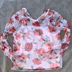 Hollister long sleeve floral top